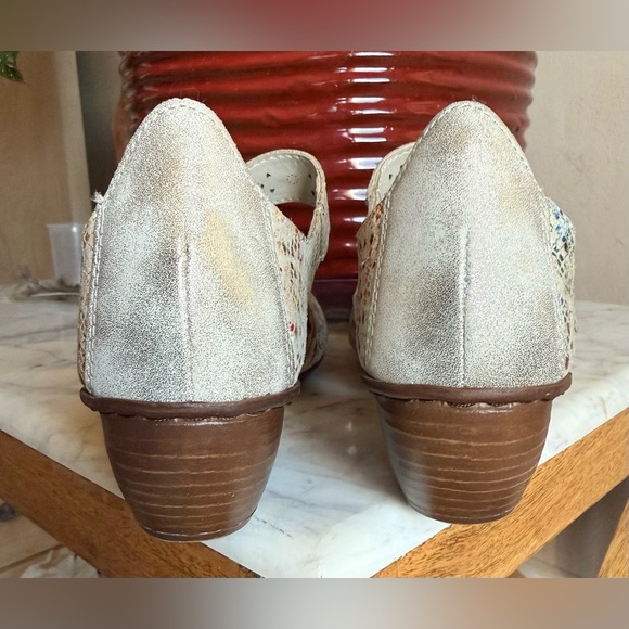 RIEKER Mirjam 53 Mary Jane Leather Pumps Beige Multi Women’s EU 39 / US 8 - Picture 13 of 16